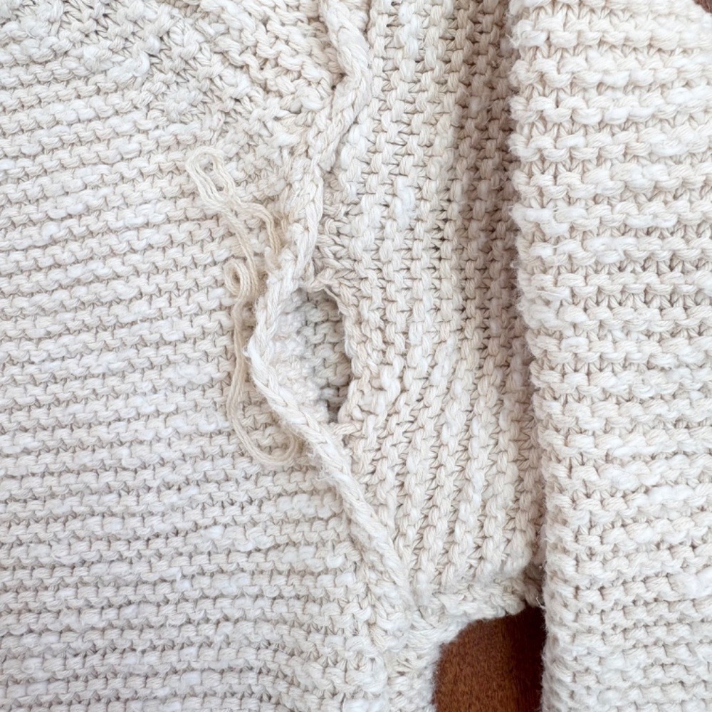 Alex Mill - Marni Cable Knit Cardigan Sweater Womens S Cotton/Linen Beige FLAW‎ - Picture 8 of 14